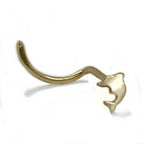Næsestift 2,5 mm spiral med Little Dolphin 14 karat GULD