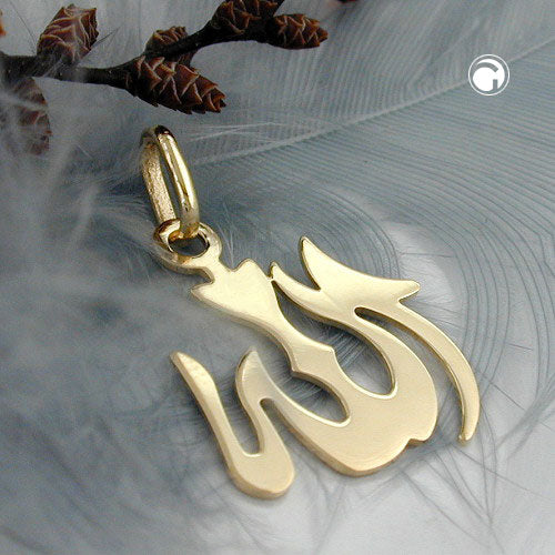 Vedhæng 18x15mm Allah Shiny 14K GULD