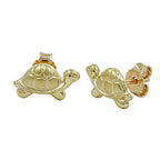 Ørestikker 10x6mm Turtle Matte Gloss 9K GULD