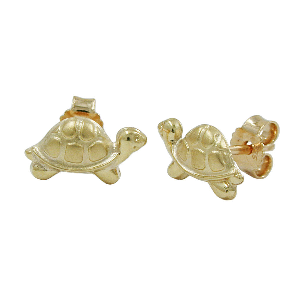 Ørestikker 10x6mm Turtle Matte Gloss 9K GULD