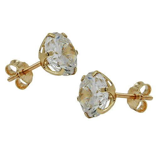 Ørestikker 8mm Cubic Zirconia 9Kt GULD