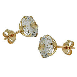 Ørestikker 8mm Cubic Zirconia 9Kt GULD