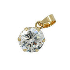 Vedhæng 8mm Cubic Zirconia White Round 9K GOLD