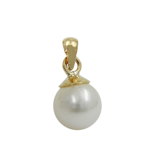 Vedhæng ca. 6mm Sweet Water Pearl Round 9K GULD