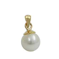 Vedhæng ca. 6mm Sweet Water Pearl Round 9K GULD