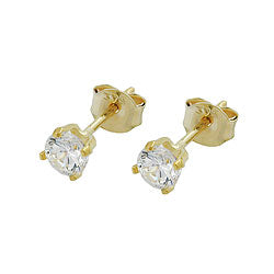 Ørestikker 4mm Cubic Zirconia 9Kt GULD