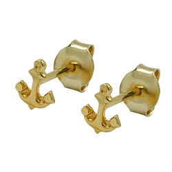 Ørestikker 5x4mm Lille Anker 9Kt GULD