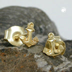 Ørestikker 5x4mm Lille Anker 9Kt GULD