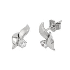 Ørestikker 11x6mm Cubic Zirconia 9K Hvidguld