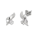 Ørestikker 11x6mm Cubic Zirconia 9K Hvidguld
