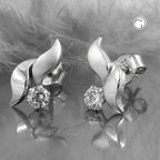 Ørestikker 11x6mm Cubic Zirconia 9K Hvidguld