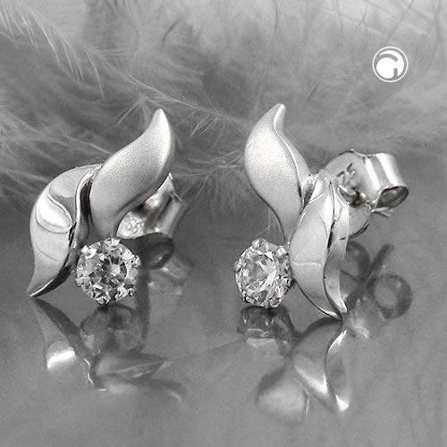 Ørestikker 11x6mm Cubic Zirconia 9K Hvidguld