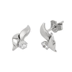 Ørestikker 11x6mm Cubic Zirconia 9K Hvidguld