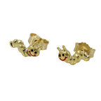 Ørestikker 4x8mm Worm matte skinnende 9K GOLD