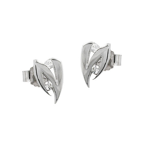 Ørestik 8x5mm Cubic Zirconia 14K Hvidguld