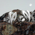 Ørestik 8x5mm Cubic Zirconia 14K Hvidguld