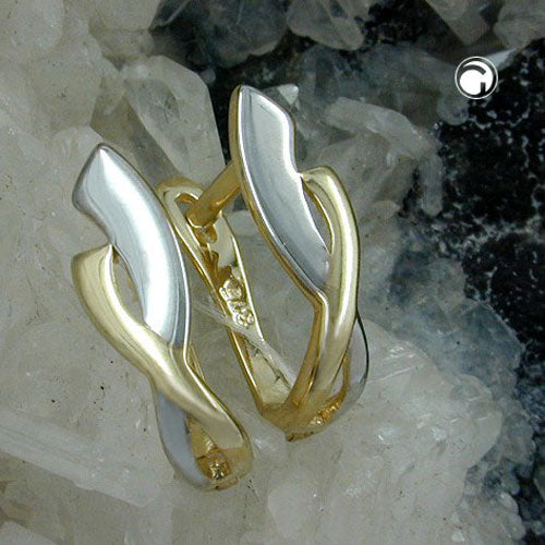 Ring ørering 13x4mm Hængsel bicolor 9Kt GULD