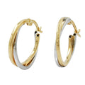 Ring ørering 19x2mm bicolor, gulguld og hvidguld 9K GULD