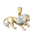 Vedhæng 23x15mm Löwe bicolor rhodiumbelagt 9K GULD