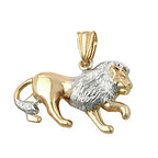 Vedhæng 23x15mm Löwe bicolor rhodiumbelagt 9K GULD
