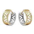 Ring ørering 13x5mm hængsel bicolor, gulguld og hvidguld 9k GULD