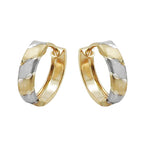 Ring ørering 12x3mm Hængsel bicolor rhodiumbelagt 9Kt GULD