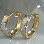 Ring ørering 12x3mm Hængsel bicolor rhodiumbelagt 9Kt GULD