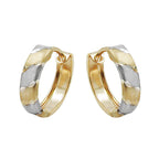 Ring ørering 12x3mm Hængsel bicolor rhodiumbelagt 9Kt GULD