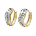 Ring ørering 13x5mm Hængsel bicolor Cubic Zirconia 9Kt GULD