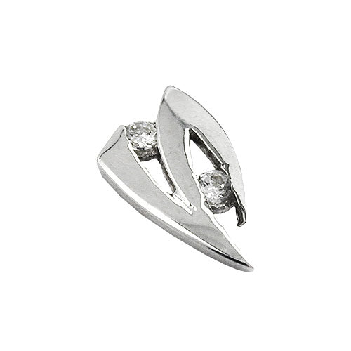 Vedhæng 10x6mm med Zirconias 9K hvidguld