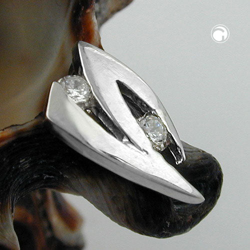 Vedhæng 10x6mm med Zirconias 9K hvidguld