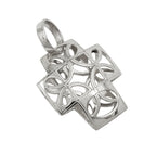 Pendler 14x12mm krydsfiligran kuppelformet halvcirkelmønster 9K hvidguld
