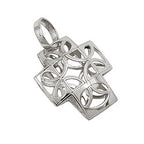 Pendler 14x12mm krydsfiligran kuppelformet halvcirkelmønster 9K hvidguld