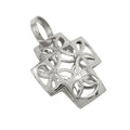 Pendler 14x12mm krydsfiligran kuppelformet halvcirkelmønster 9K hvidguld