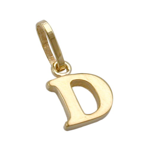 Vedhæng 8x6mm bogstav D Blank 9K GULD