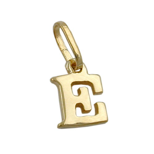 Vedhæng 8x5,5mm bogstav E Blank 9K GULD