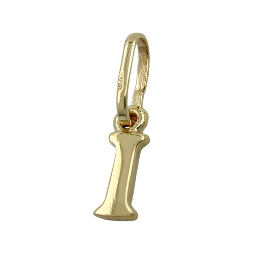 Vedhæng 8x3mm Letter I Blank 9K GULD