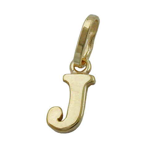 Vedhæng 8x4mm Letter J Blank 9K GULD