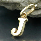 Vedhæng 8x4mm Letter J Blank 9K GULD