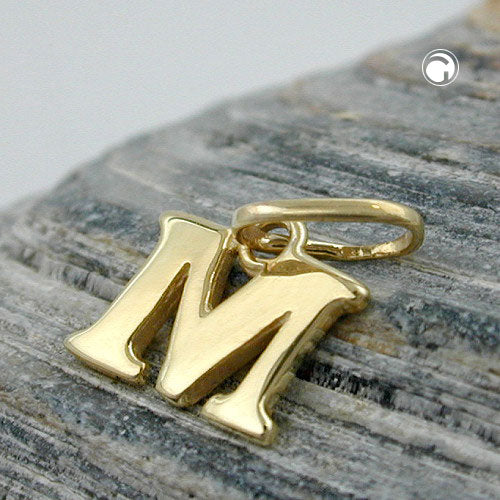 Vedhæng 7x8mm Bogstav M Blank 9K GULD