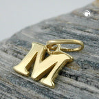 Vedhæng 7x8mm Bogstav M Blank 9K GULD
