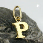 Vedhæng 8x6mm bogstav blank 9K GULD