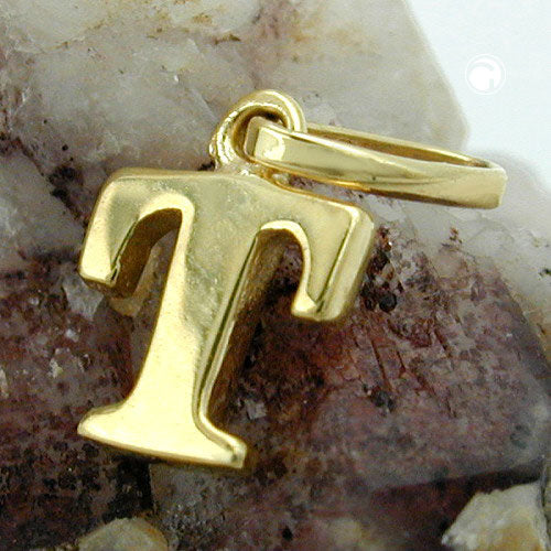 Vedhæng 8x6mm Bogstav T Blank 9K GULD