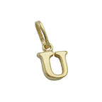 Vedhæng 8x6mm Letter U Blank 9K GULD