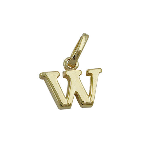 Vedhæng 8x9mm bogstav W blank 9K GULD