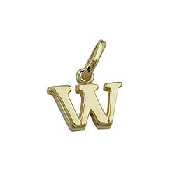 Vedhæng 8x9mm bogstav W blank 9K GULD