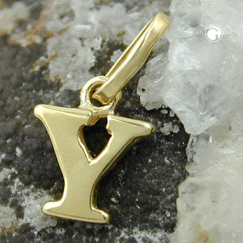 Vedhæng 8x6mm Bogstav Y Blank 9K GULD