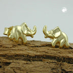 Ørestikker 7x10mm elefant skinnende 9K GULD
