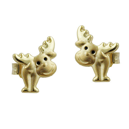 øreørering 8x6mm elgøjne sortlakeret mat-blank 9K GULD