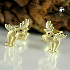 øreørering 8x6mm elgøjne sortlakeret mat-blank 9K GULD
